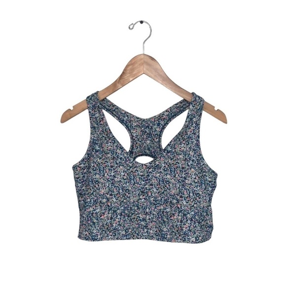 Sage Collective Sports Bra Size Large Multicolour Floral Longline Racerback - Picture 1 of 8